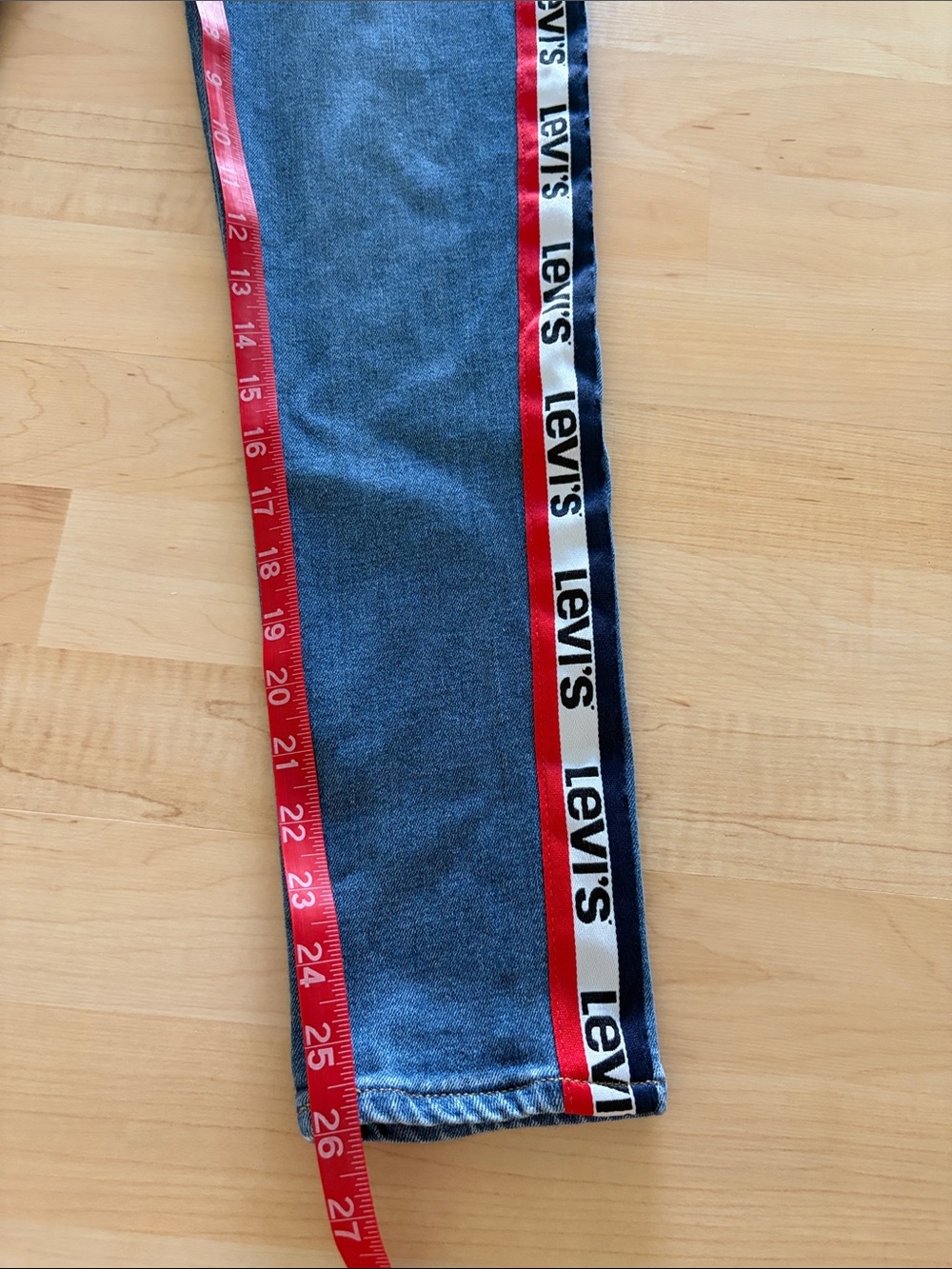 Levi’s 721 High Rise Skinny Jeans Side Logo Stripe Size 26 - Picture 7 of 9